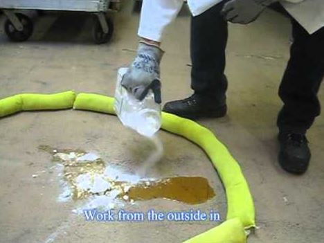Acid spill cleaning process
